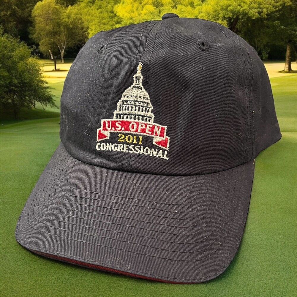 NEW 2011 US Open Hat Cap Congressional Bethesda Navy USGA Member Strap Back